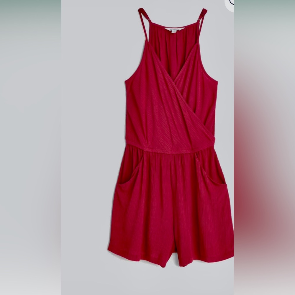 Market & Spruce Liliana Surplice Romper Sleeveless Pockets NWT Size L